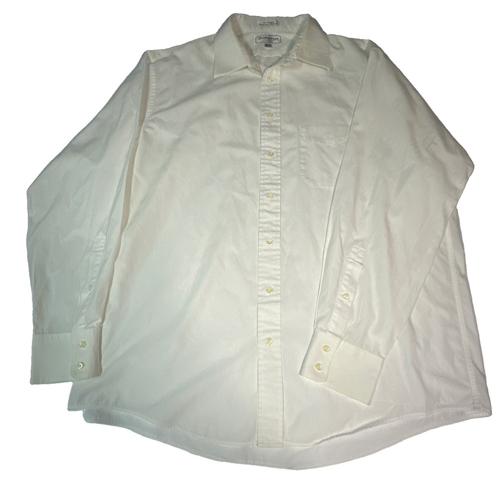 Burberry London Men's Beige Long Sleeve Button Down Shirt 16 1/2 R
